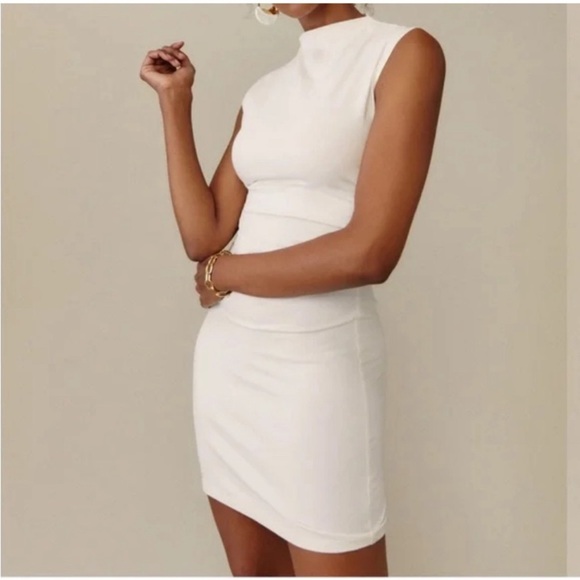 Reformation Elegant White Mini Dress, M - Picture 3 of 11